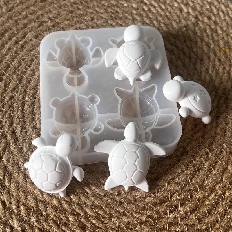 Soap Making Dish - Vier Schildkröten Gips-Silikonformen DIY Herz Stern