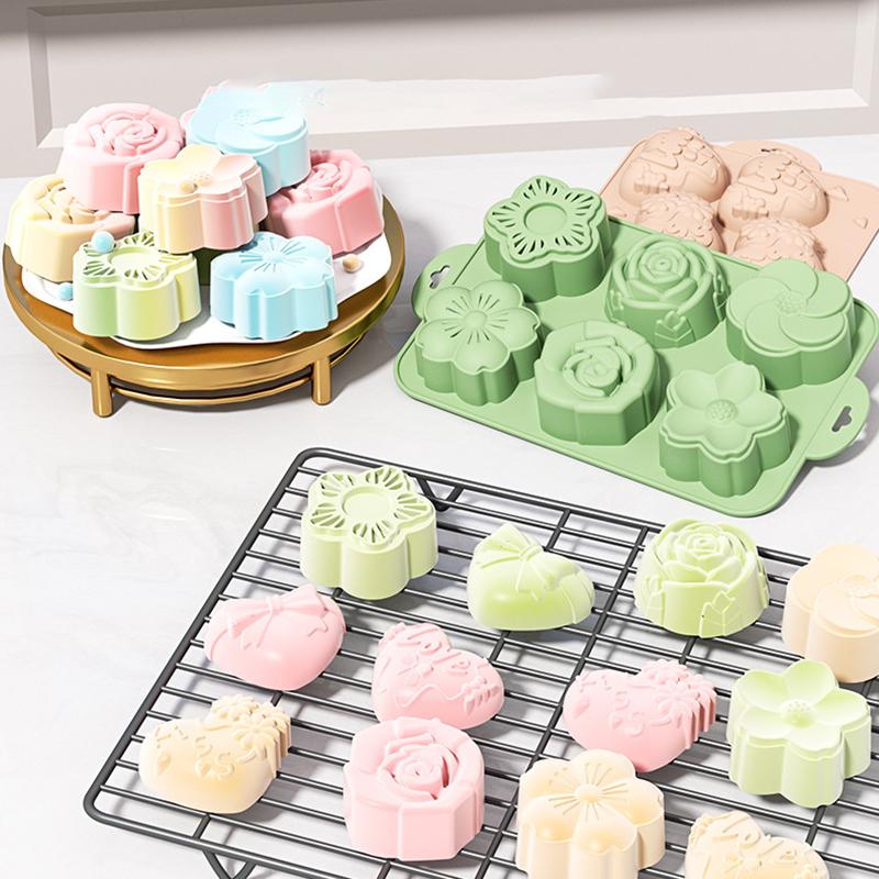 Soap Making Jelly - SU Blumen-Silikonform, 6 Vertiefungen mit verschiedenen