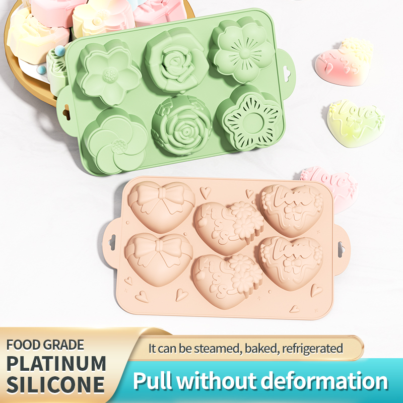 Soap Making Jelly - Silikon-Seifenform, Herz- und Blumenform mit Verschiedenen