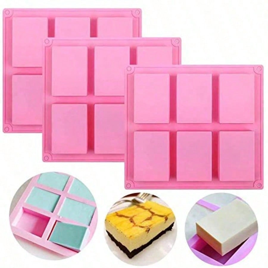 Soap Making Party - 1-2er-Pack 6-fach Silikonformen zum Selbermachen, rosa