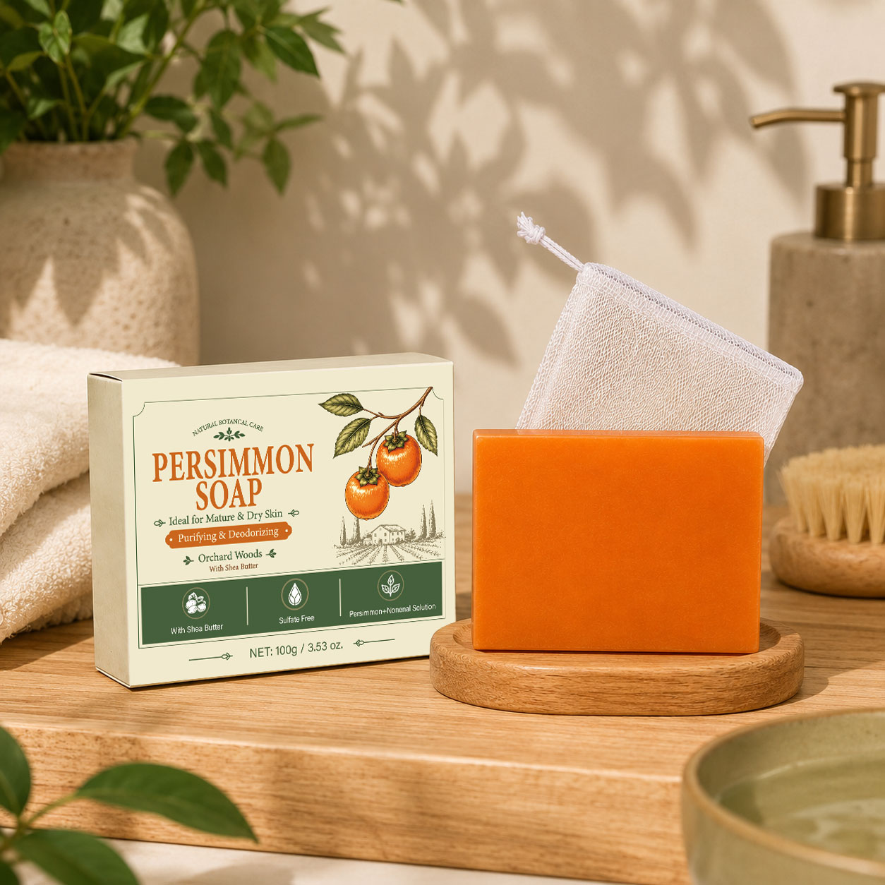Persimmon-Seifenstück für Männ – Shea Butter Raw Bewertung und Preis