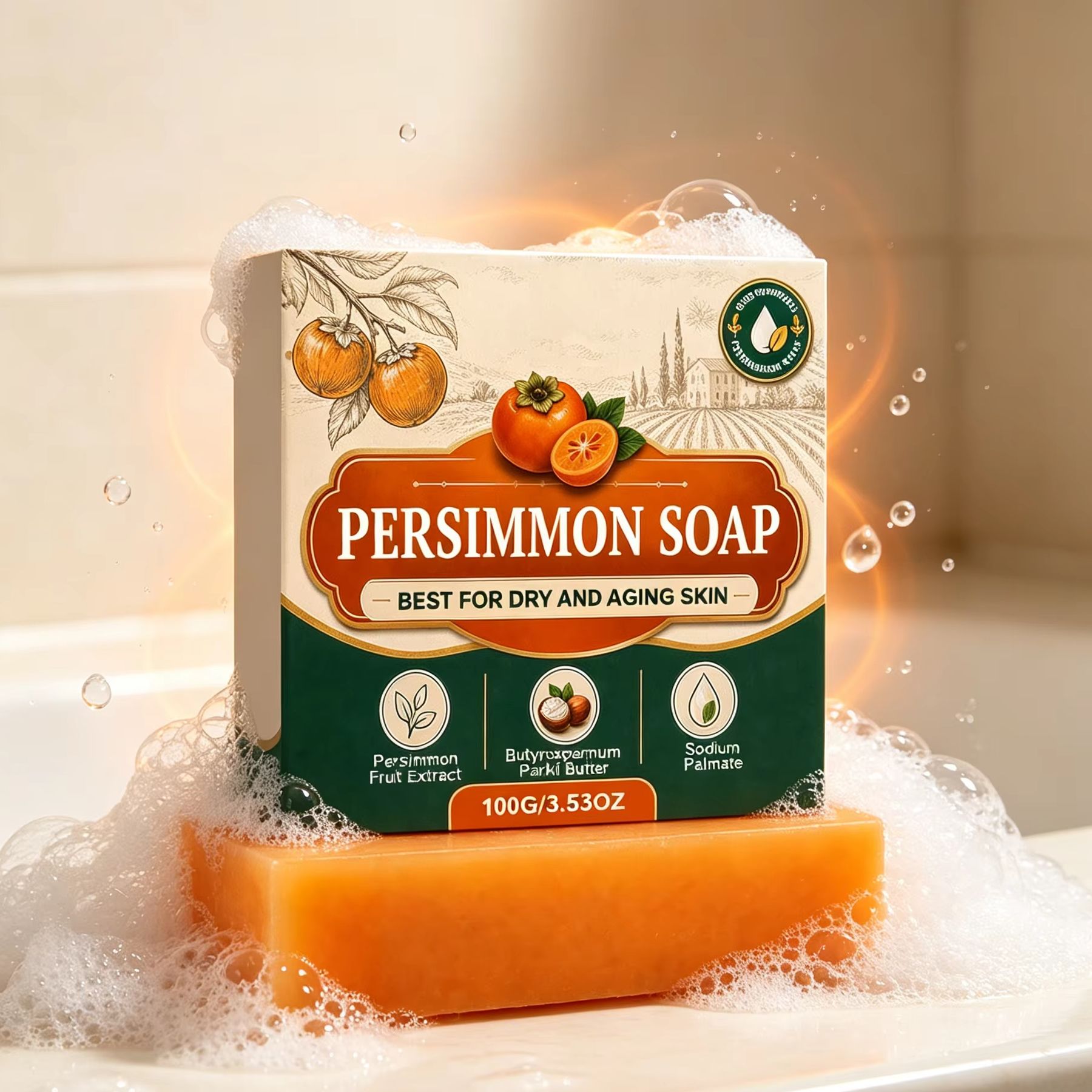 Persimmon-Seife Körpergeruchse – Shea Butter Raw Bewertung und Preis
