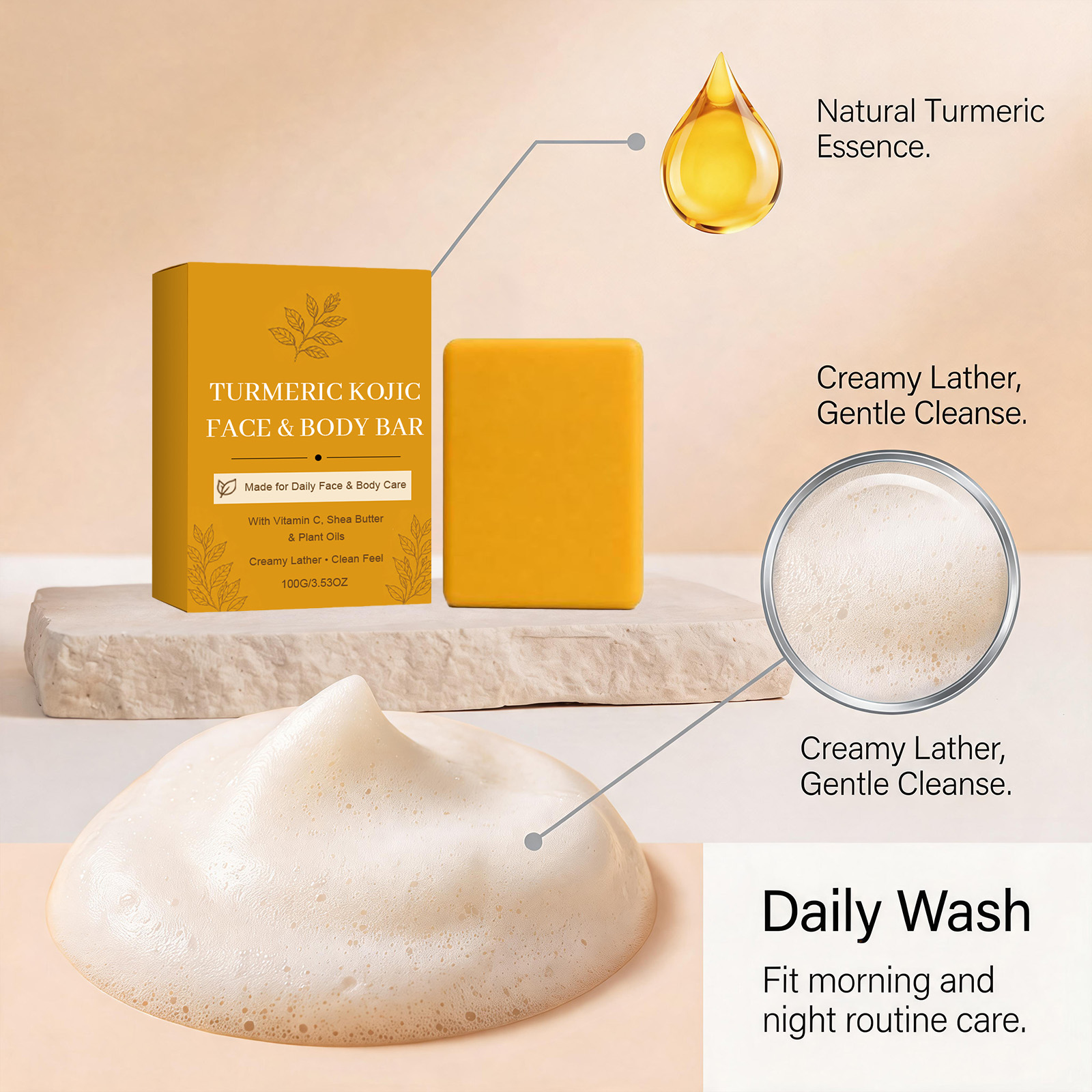 Kurkuma-Kojisäure-Handseife, P – Castor Oil Soap Bewertung und Preis